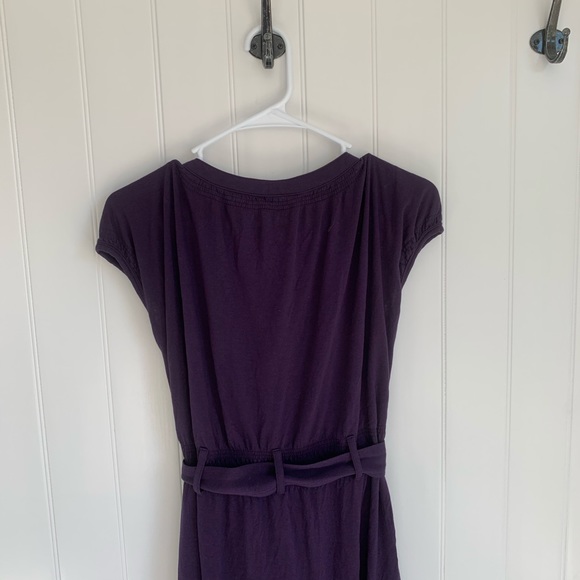 Theory Purple Button Front Tie Silk Blend Dress - Picture 7 of 8